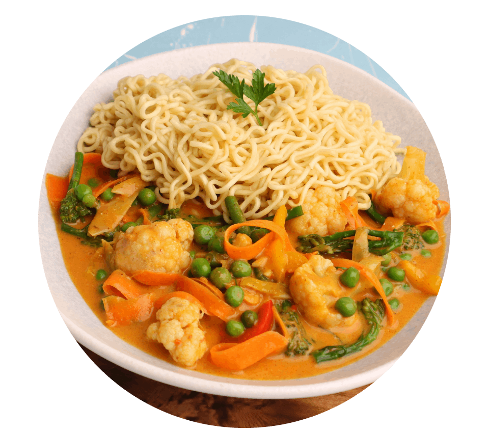 Creamy Veggie Curry with Noodles